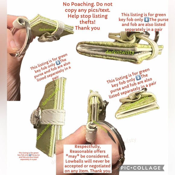 1 BNWT COACH SIGNATURE Contact Case, 2 BNWOT BAG CHARMS PHOTO FRAMES RECEIPT - Picture 10 of 10